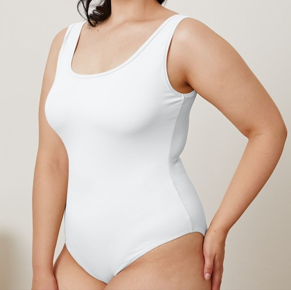 Natalie Square Neck Bodysuit - White - Picture 9 of 10